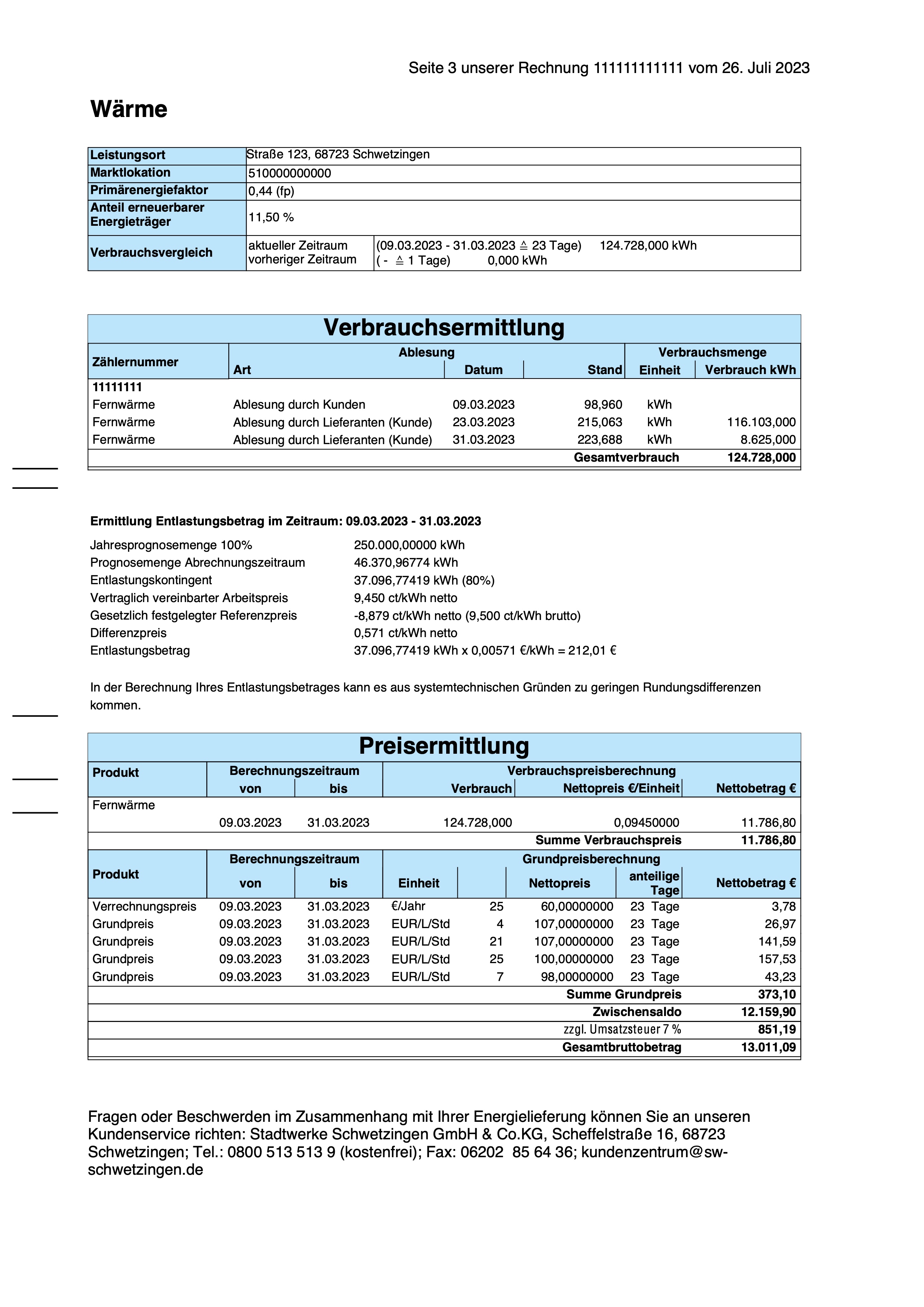 Musterrechnung Fernwärme – Seite 3